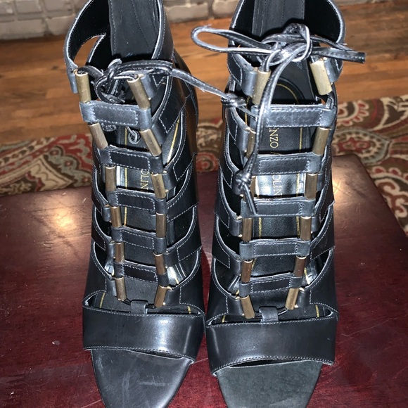 Enzo Angiolini Pump Heel Nehan Leather Lace Bootie - Picture 6 of 8